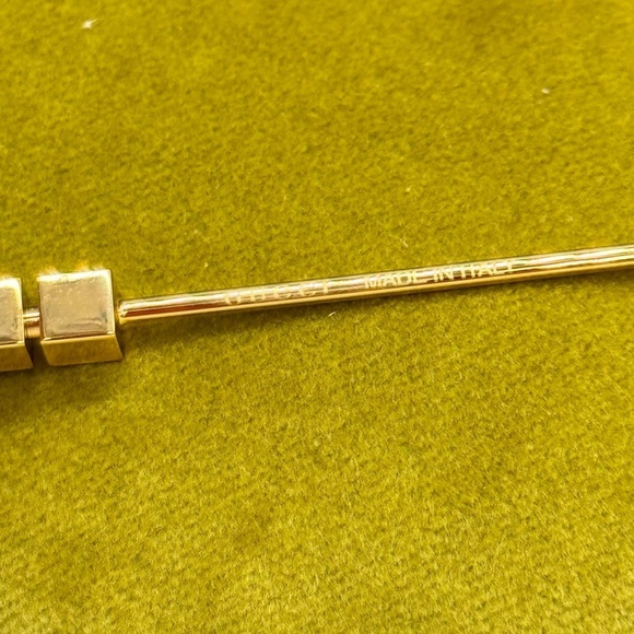 NEW GG1434S 003 GUCCI GOLD GREEN SQUARE METAL WOMEN GUCCI SUNGLASSES - Picture 11 of 13